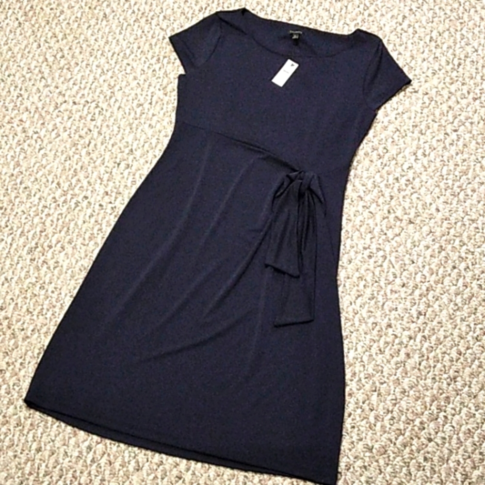 NWT Talbots dark navy midi dress
